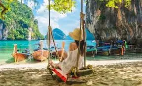 Tourists enjoying Thailand vacation with beaches and city attractions from North India